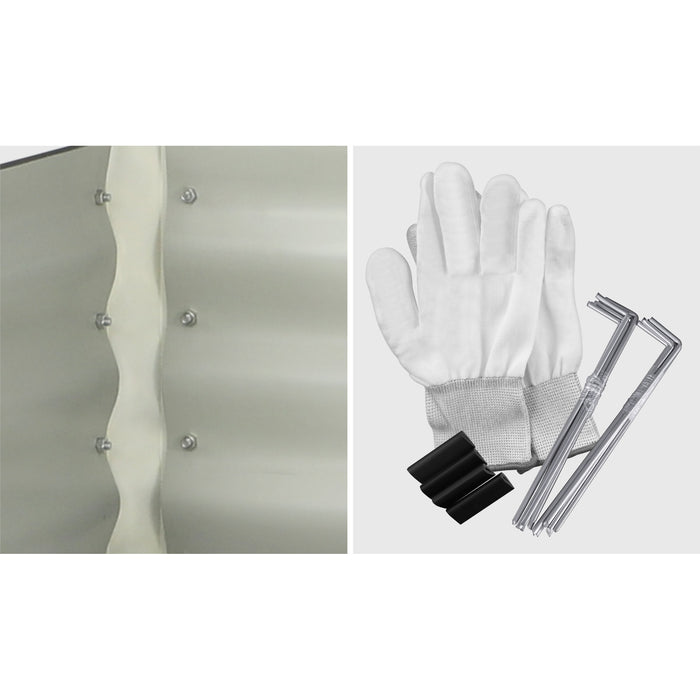 X2 Garden Bed Kits Raised Vegetable Planter Galvanised Steel 240X80X73Cm