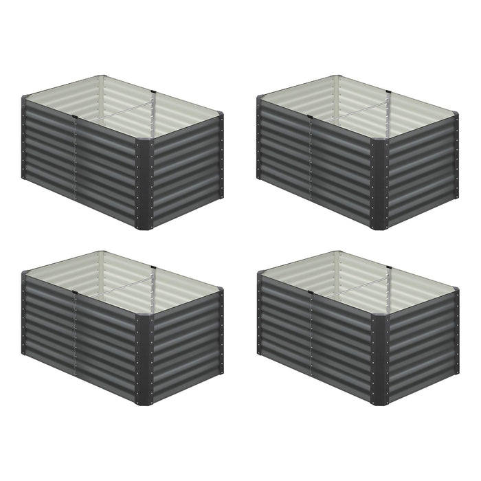 X2 Garden Bed Kits Raised Vegetable Planter Galvanised Steel 240X80X73Cm