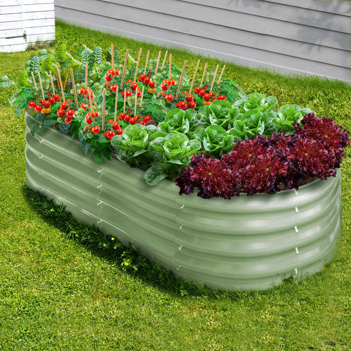 Garden Bed 160X80X42Cm Planter Box Raised Container Galvanised Green