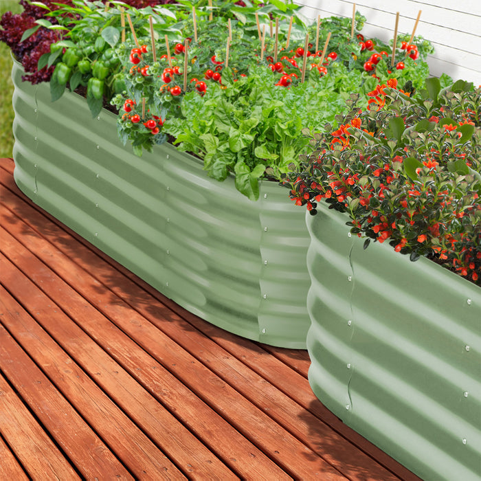 Garden Bed 160X80X42Cm Planter Box Raised Container Galvanised Green