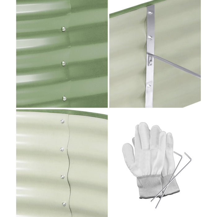 Garden Bed 160X80X42Cm Planter Box Raised Container Galvanised Green