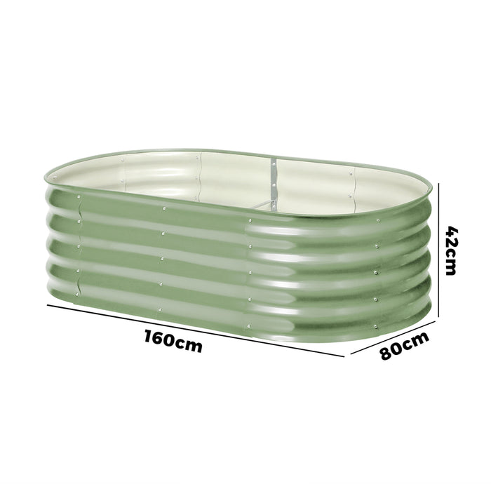Garden Bed 160X80X42Cm Planter Box Raised Container Galvanised Green