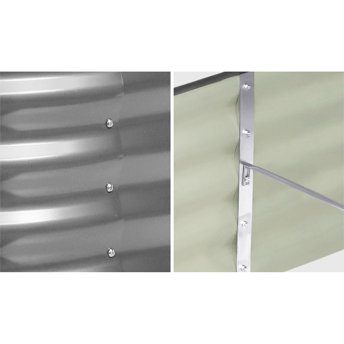 X2 Garden Bed Oval Galvanised Raised Steel Vegetable Planter 160X80X42Cm