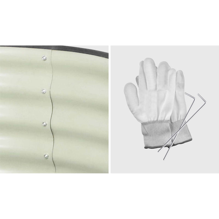 X2 Garden Bed Oval Galvanised Raised Steel Vegetable Planter 160X80X42Cm