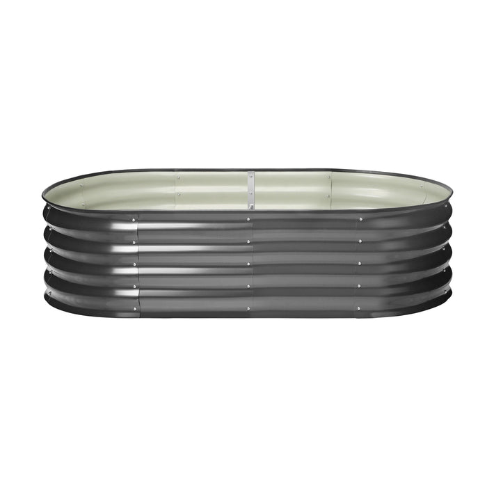 X2 Garden Bed Oval Galvanised Raised Steel Vegetable Planter 160X80X42Cm
