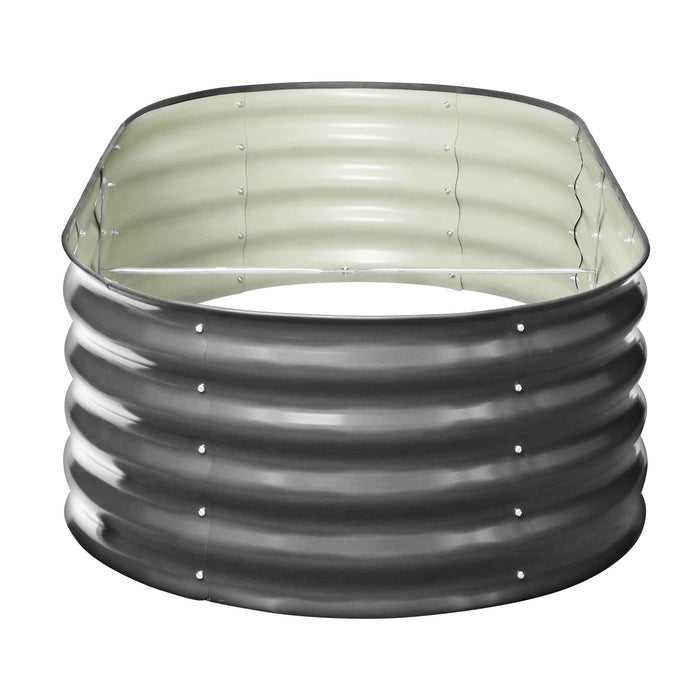 X2 Garden Bed Oval Galvanised Raised Steel Vegetable Planter 160X80X42Cm