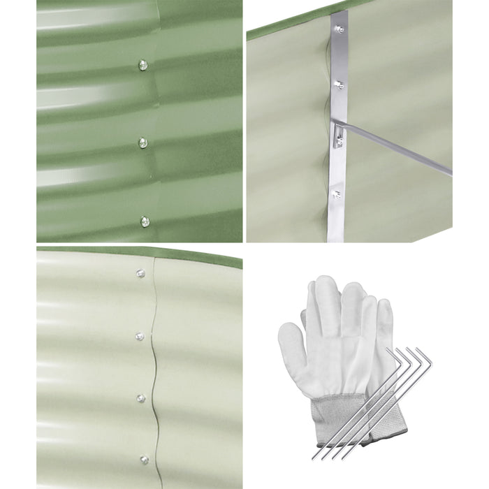 2X Garden Bed 240X80X42Cm Planter Box Raised Container Galvanised Green