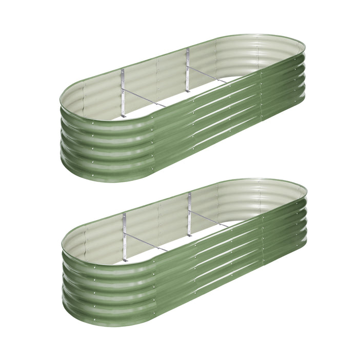 2X Garden Bed 240X80X42Cm Planter Box Raised Container Galvanised Green