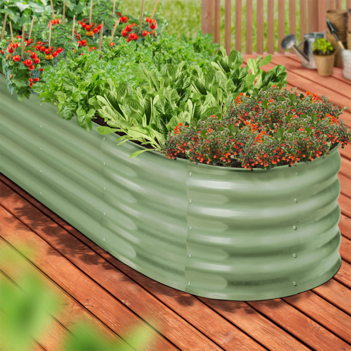Garden Bed 320X80X42Cm Planter Box Raised Container Galvanised Green