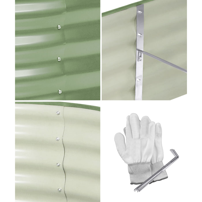 Garden Bed 320X80X42Cm Planter Box Raised Container Galvanised Green