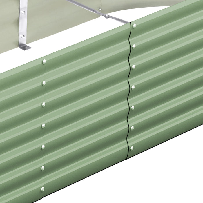 Garden Bed 320X80X42Cm Planter Box Raised Container Galvanised Green