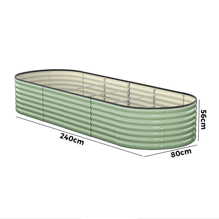 Garden Bed 240X80X56Cm Planter Box Raised Container Galvanised Green