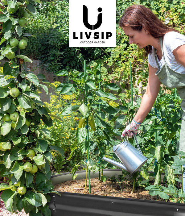 X4 Raised Garden Bed Kit Planter Oval Galvanised Steel 240Cmx80Cmx56Cm