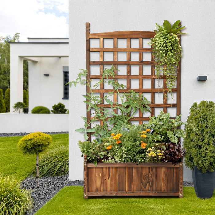2X Raised Garden Bed Wooden Planter Box Vegetables Outdoor Square
