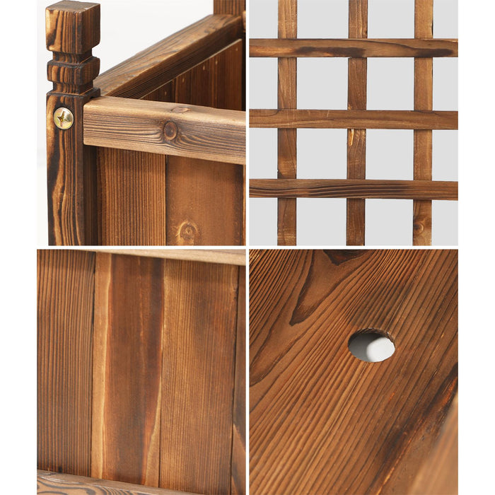 2X Raised Garden Bed Wooden Planter Box Vegetables Outdoor Square