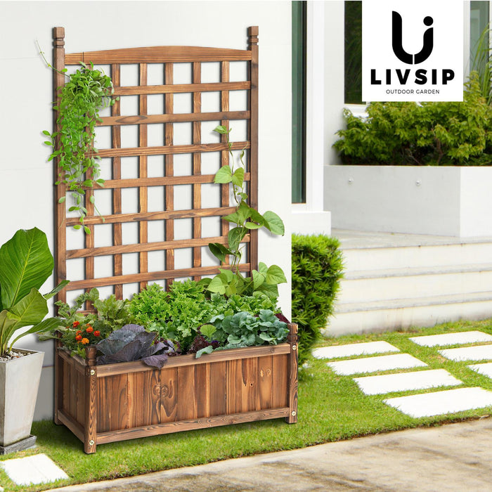 2X Raised Garden Bed Wooden Planter Box Vegetables Outdoor Square