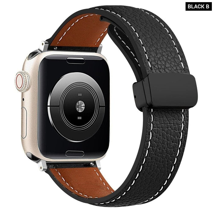 Geniune Leather Magnetic Buckle Strap for Apple Watch