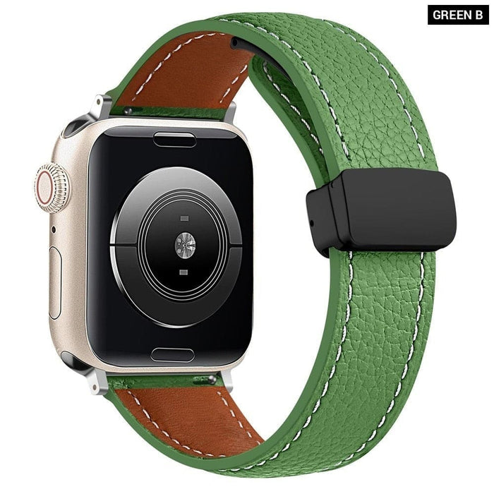 Geniune Leather Magnetic Buckle Strap for Apple Watch