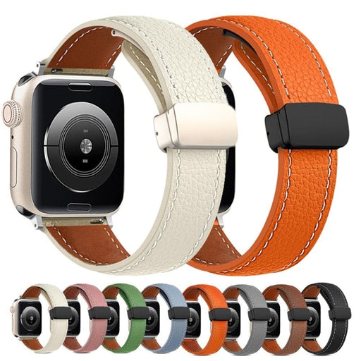 Geniune Leather Magnetic Buckle Strap For Apple Watch