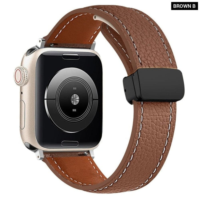 Geniune Leather Magnetic Buckle Strap for Apple Watch