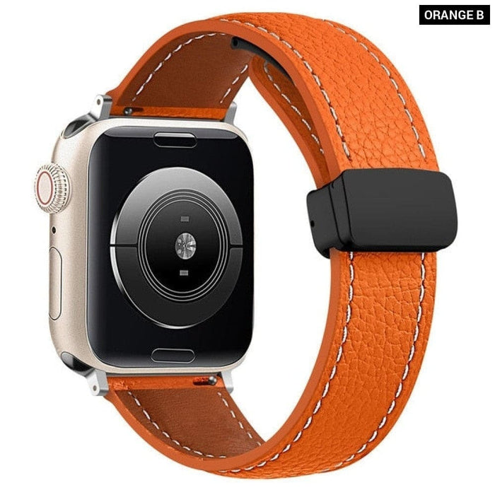 Geniune Leather Magnetic Buckle Strap for Apple Watch