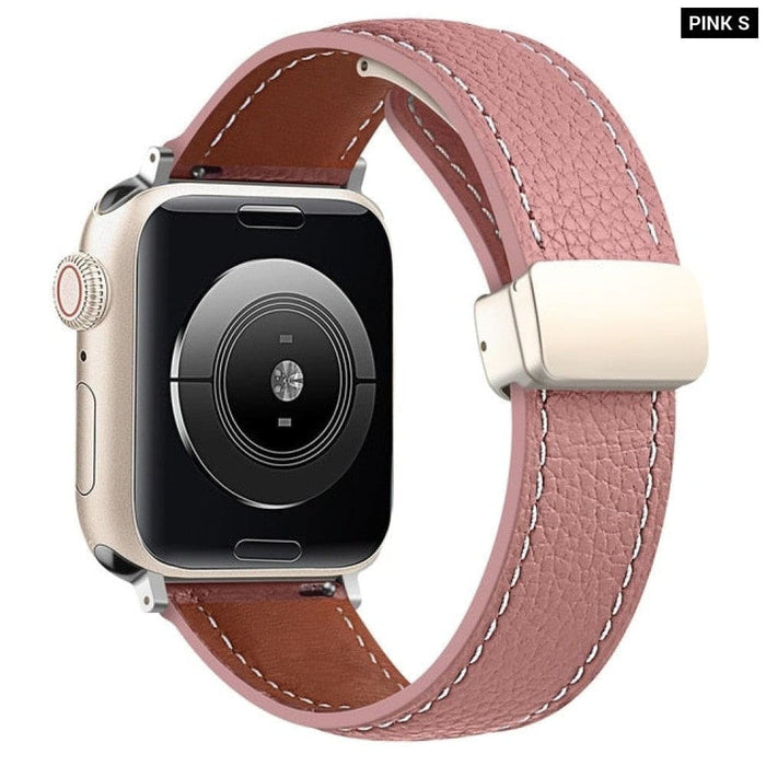 Geniune Leather Magnetic Buckle Strap for Apple Watch