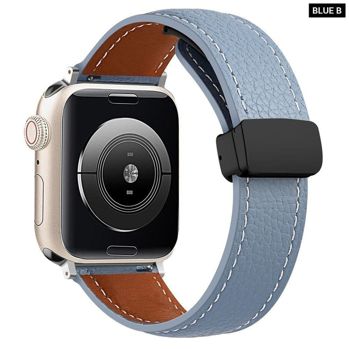 Geniune Leather Magnetic Buckle Strap for Apple Watch