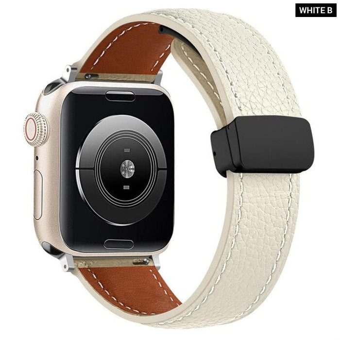 Geniune Leather Magnetic Buckle Strap for Apple Watch