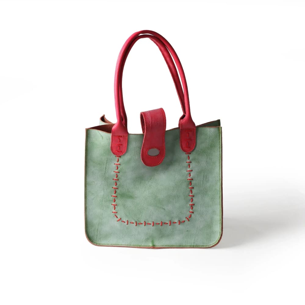 Genuine Leather Handsewn Solid Colour Minimalist Handbag