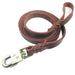 Genuine Leather Dog Leash with Strong Metal Hook