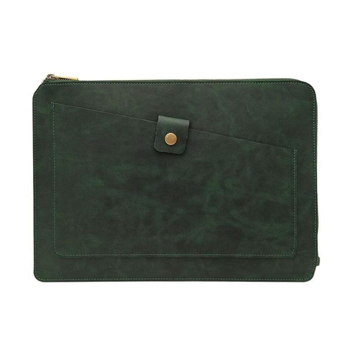 Genuine Leather Zipper Laptop Tablet Bag For Macbook