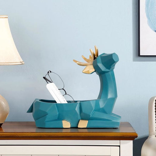 Geometric Deer Storage Box Statues for Home Office