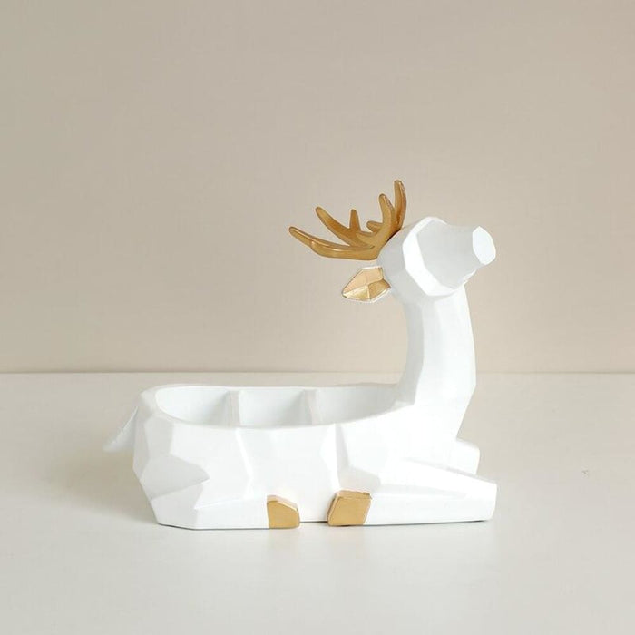 Geometric Deer Storage Box Statues for Home Office