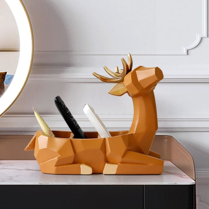 Geometric Deer Storage Box Statues for Home Office