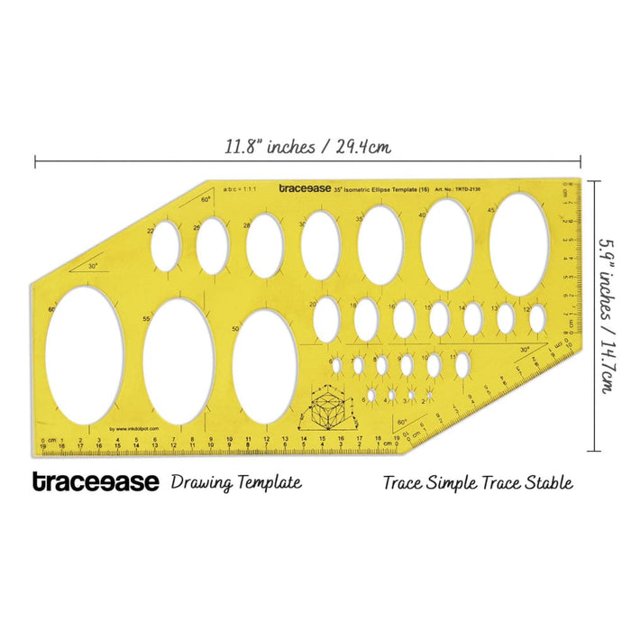 Geometric Drafting 35 Isometric Ellipse Template Drawing