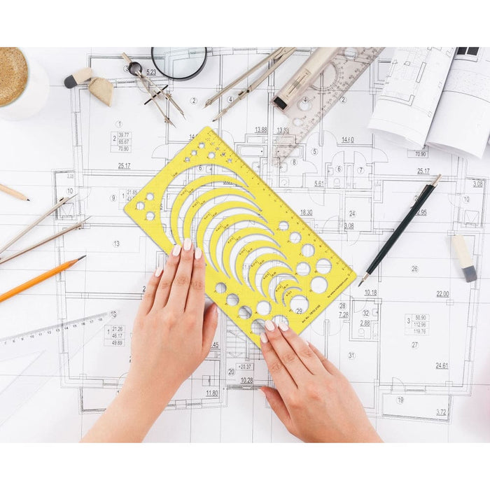 Geometric Drafting Circle Radius Template Drawing Stencil