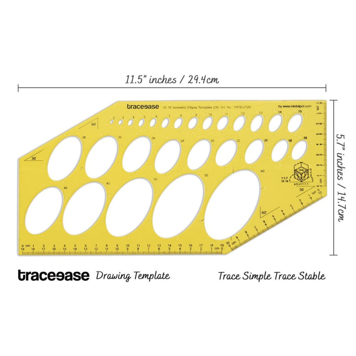Geometric Drafting Isometric Ellipse Template Drawing