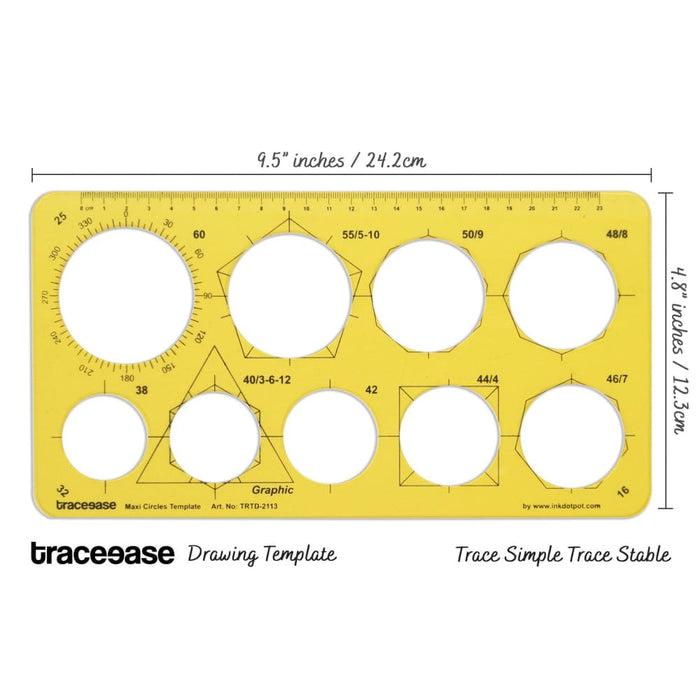 Geometric Drafting Maxi Circle Template Drawing Stencil