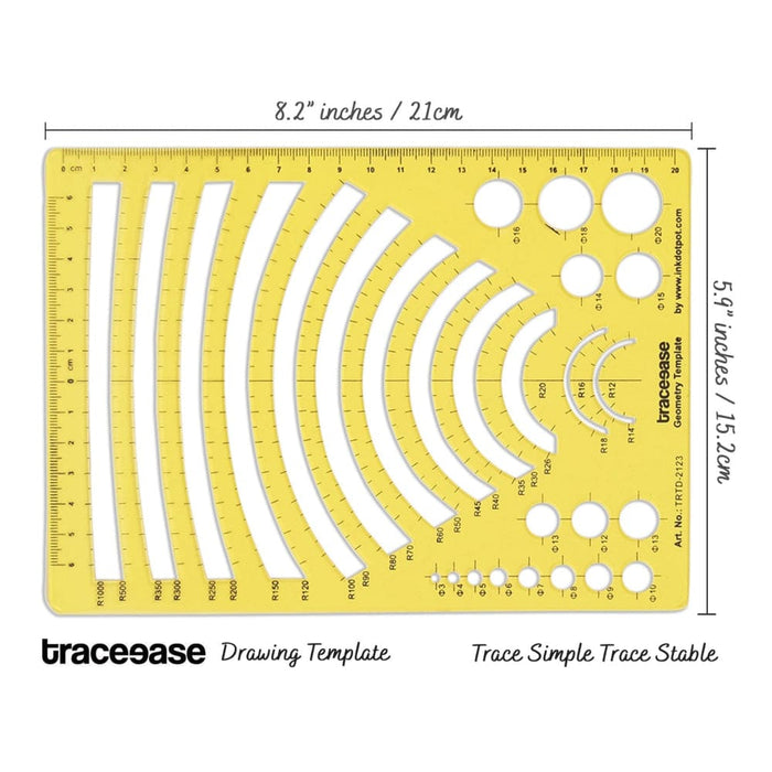 Geometric Drafting Orthodrome Template Drawing Stencil