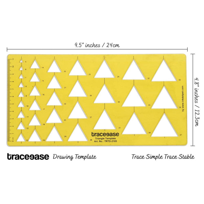 Geometric Triangle Template Drawing Stencil