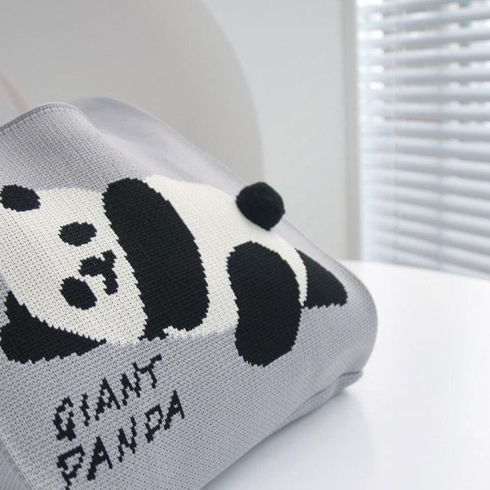 Giant Panda Knitted Bag Large Capacity Cartoon Vest Style