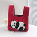 Giant Panda Knitted Bag Large Capacity Cartoon Vest Style