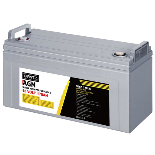 Giantz 170ah Deep Cycle Battery 12v Agm Marine Sealed Power