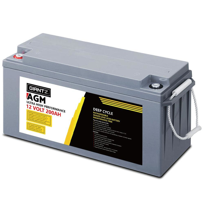 Giantz 200ah Deep Cycle Battery 12v Agm Marine Sealed Power