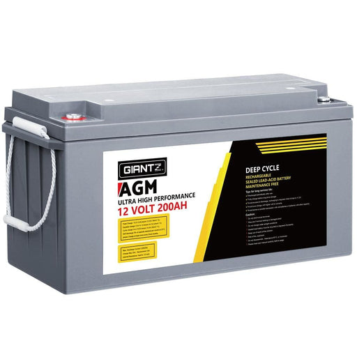 Giantz 200ah Deep Cycle Battery 12v Agm Marine Sealed Power