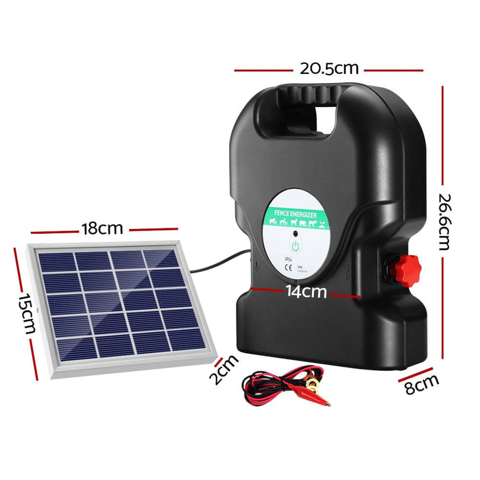 Giantz 20km Electric Fence Energiser Solar Energizer