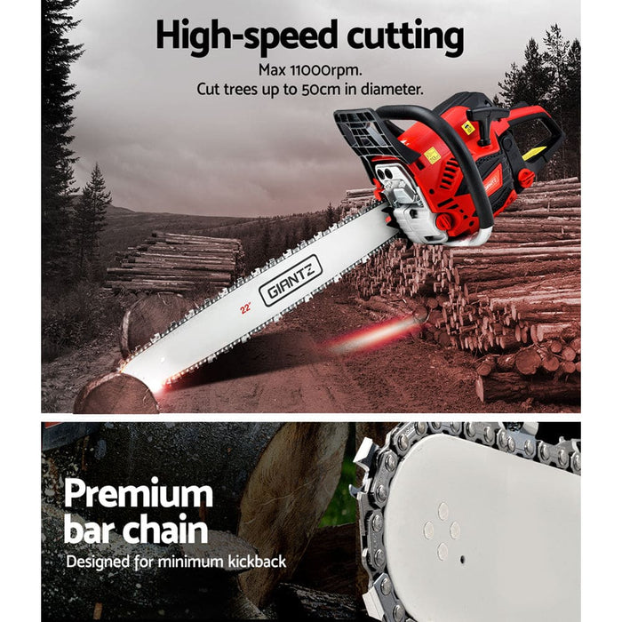 Giantz Chainsaw 58cc Petrol Commercial Pruning Chain Saw E