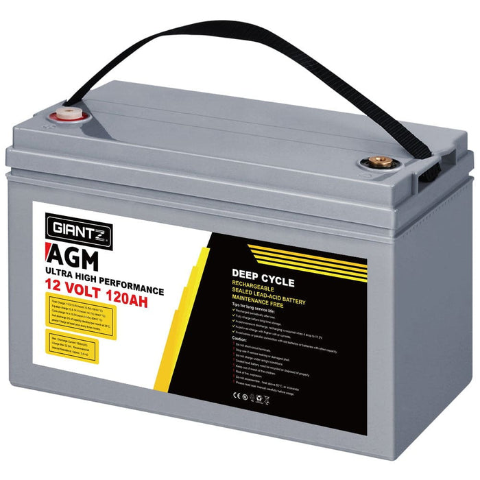 Giantz Agm Deep Cycle Battery 12v 120ah Marine Sealed Power