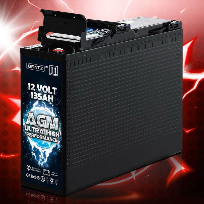 Giantz Agm Deep Cycle Battery 12v 135ah Portable 4wd Sealed