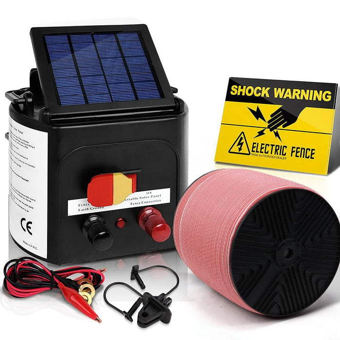 Giantz Electric Fence Energiser 3km Solar Powered Charger